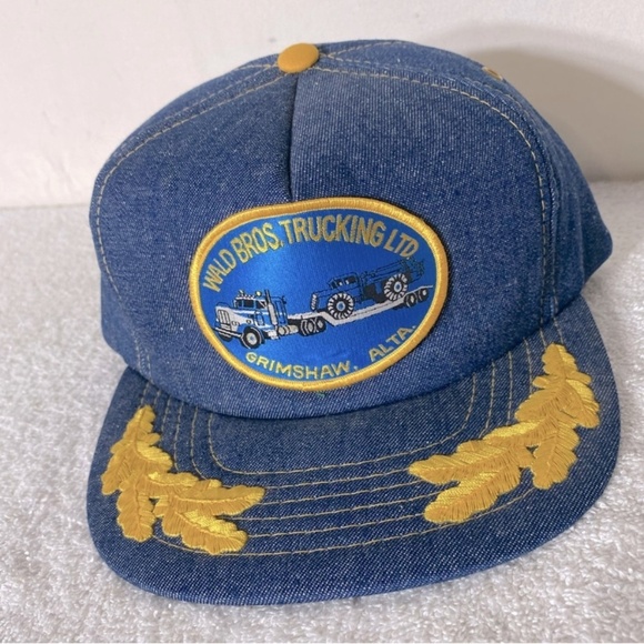 Vintage Denim Wald Bros. Trucking LTD Grimshaw Alta Snap Back Trucker Hat - Picture 11 of 11